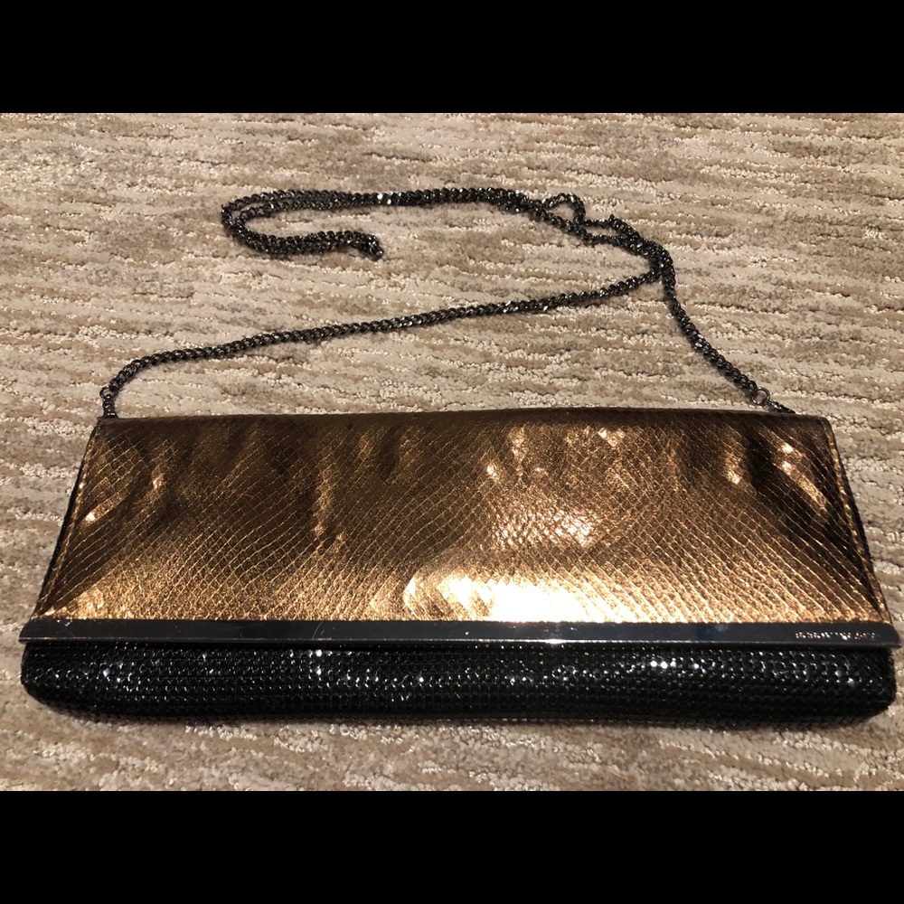 BCBG MaxAzria Black & Gold Clutch